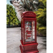 Рождественский фонарик Телефонная будка с Сантой