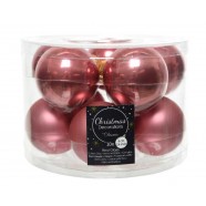 Набор шаров стекло д.6 см (уп 10 шт) бархатный розовый