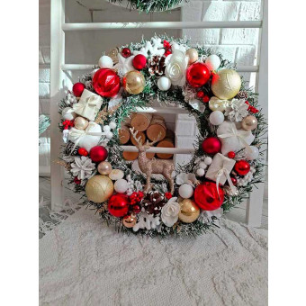 Венок рождественский ручной работы