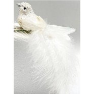 Новогоднее украшение Птица белая 16x4x5 см