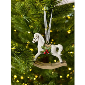 Украшение новогоднее полистоун подвесное Коник 7,5*2*7 см