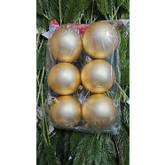 Набор новогодних шаров 8см 6шт золото