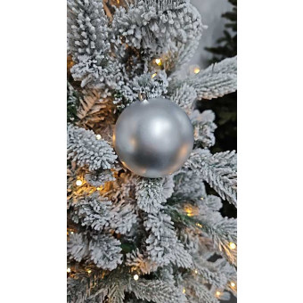 Набор новогодних шаров матовых 10 см 6шт серебро