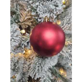 Набор новогодних шаров матовых 10 см 6 шт красный