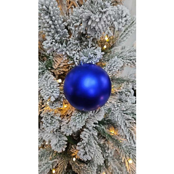 Набор новогодних шаров матовых 10 см 6 шт синий