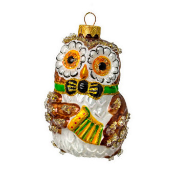 Елочное украшение из стекла Сова-1