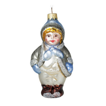 Елочная игрушка стеклянная декорированная Мальчик 13 см