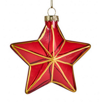 Елочная игрушка стеклянная декорированная Звезда 10 см