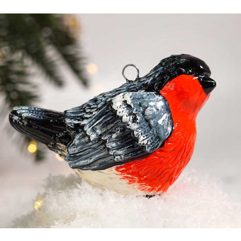 Елочное украшение Снегирь 8 см