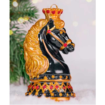Елочное украшение Шахматный конь 9 см