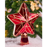 Елочная игрушка стеклянная Верхушка - Звезда 17 см