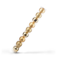 Шар пластиковый  8 см 9 шт парча, мат, глянец золото