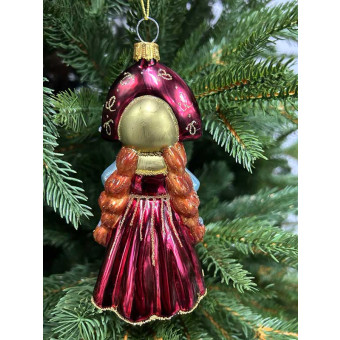 Елочная игрушка стеклянная Барыня-сударыня 15 см