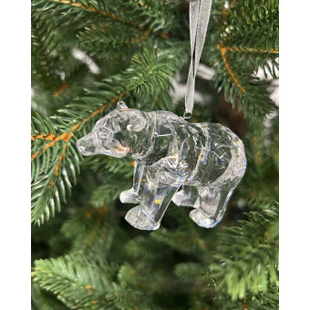 Ёлочное украшение Медведь прозрачный 8*4*5 см