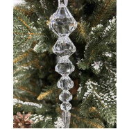 Ёлочное украшение Сосулька Диаманты прозрачные 4*4*18,5 см
