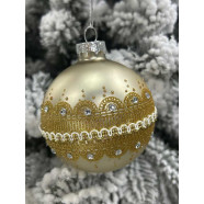 Шар ёлочный стеклянный 8 см золото