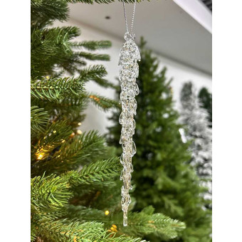 Ёлочное украшение Сосулька стеклянная 18 см