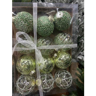 Набор Ёлочных украшений Шары 12 штук 8 см