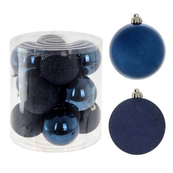 Набор из 12шт Украшение новогоднее Шар D 8 см синие
